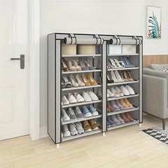 Large Capacity Shoe Rack With Dust Proof Curtain