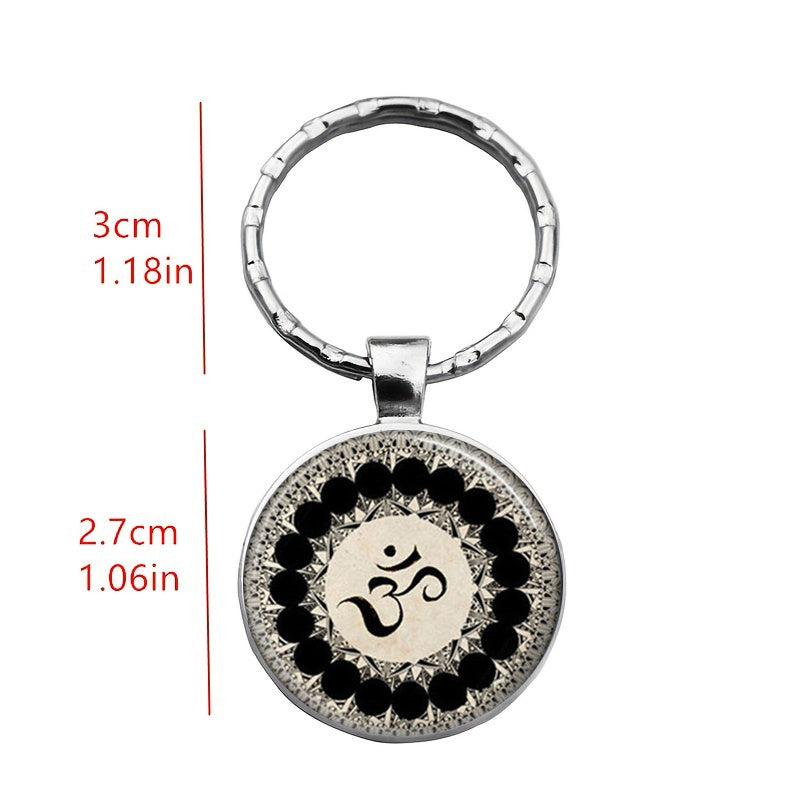 Om Time Gemstone Keychain Necklace