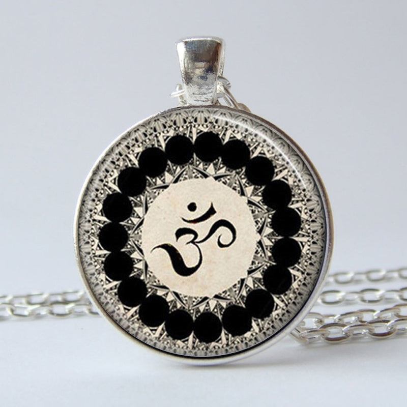 Om Time Gemstone Keychain Necklace