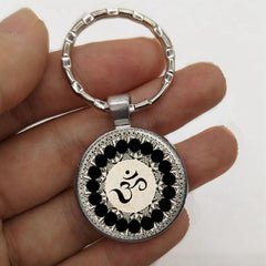 Om Time Gemstone Keychain Necklace
