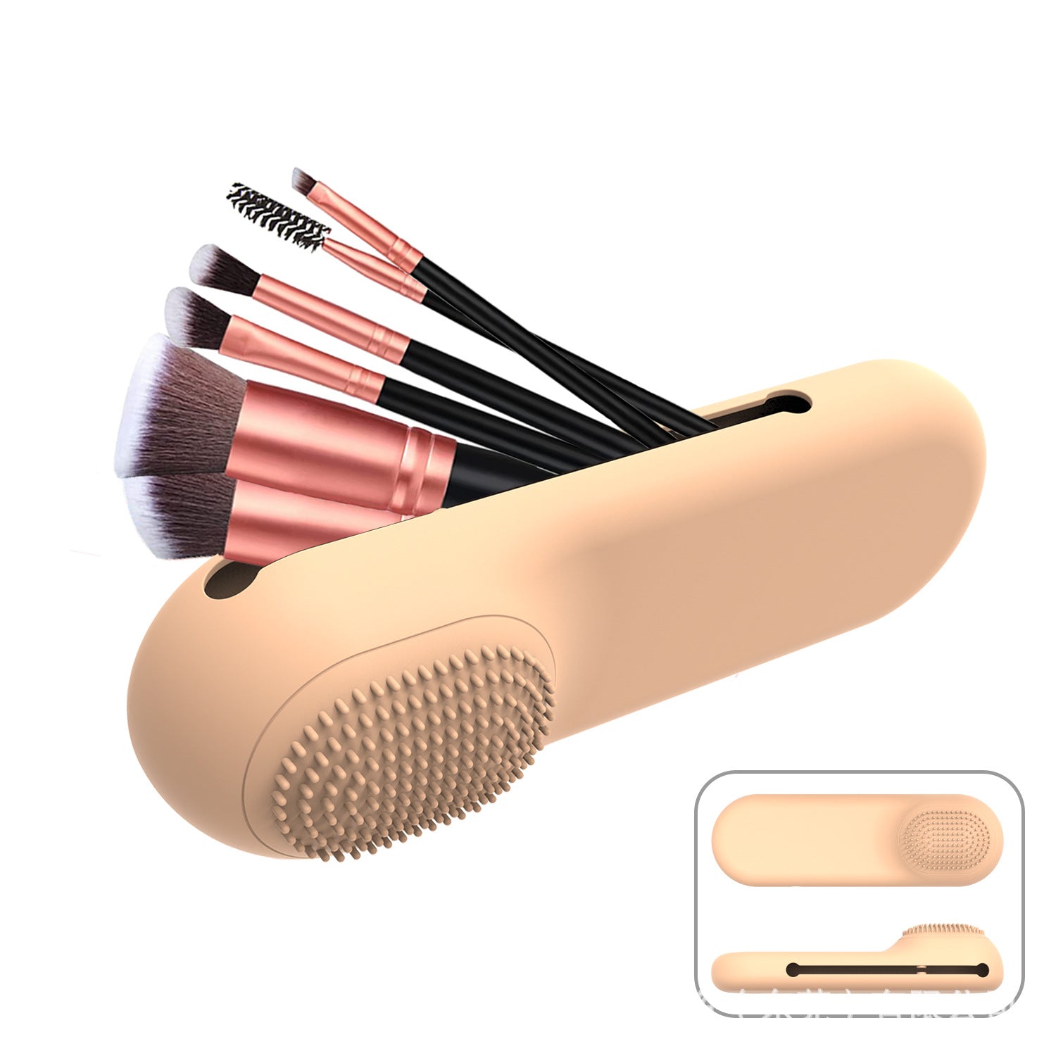 Travel Makeup Brush Holder Waterproof Organizer Easy to Clean Makeup Pouch