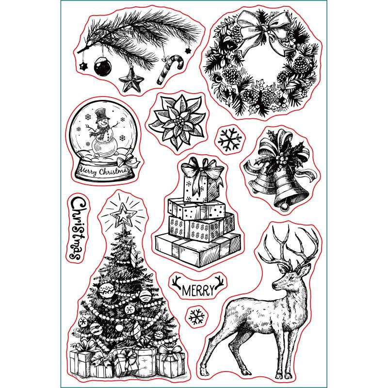 1pc Clear Silicone Stamps Christmas Clear Stamps Clear Rubber Scrapbooking Stamp