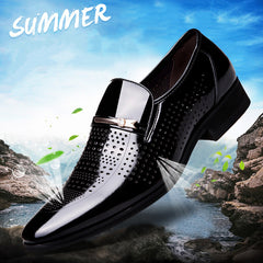 Men's Pointed Toe Shoes Superfine Fiber Slip On Oxford Shoes