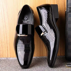 Men's Pointed Toe Shoes Superfine Fiber Slip On Oxford Shoes