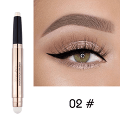 12 Colors Eyeshadow Pen Double Headed Highlighter Eyeliner Brightening Pen