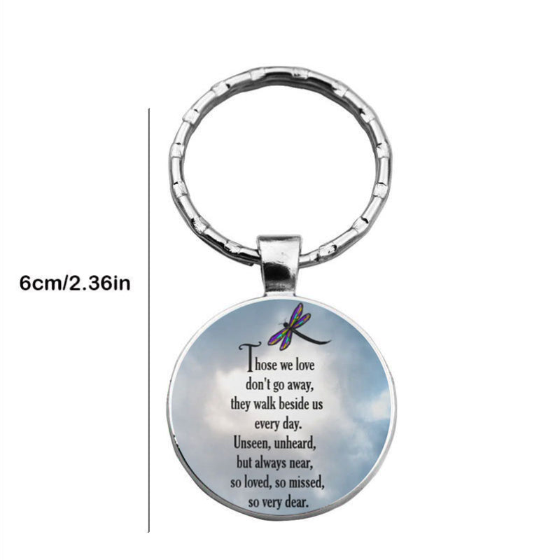 Dragonfly Time Gemstone Keychain for Loved Ones