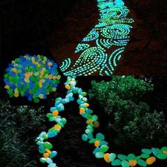 100pcs Luminous Garden Stones Glow in the Dark Pebbles