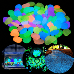 100pcs Luminous Garden Stones Glow in the Dark Pebbles
