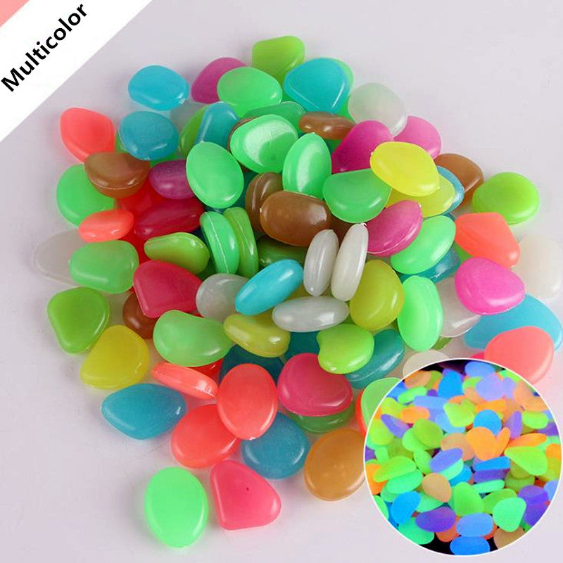 100pcs Luminous Garden Stones Glow in the Dark Pebbles