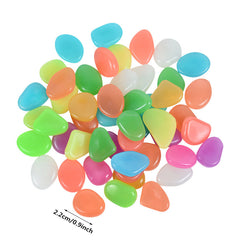100pcs Luminous Garden Stones Glow in the Dark Pebbles