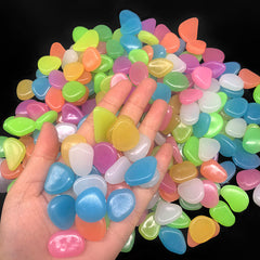 100pcs Luminous Garden Stones Glow in the Dark Pebbles