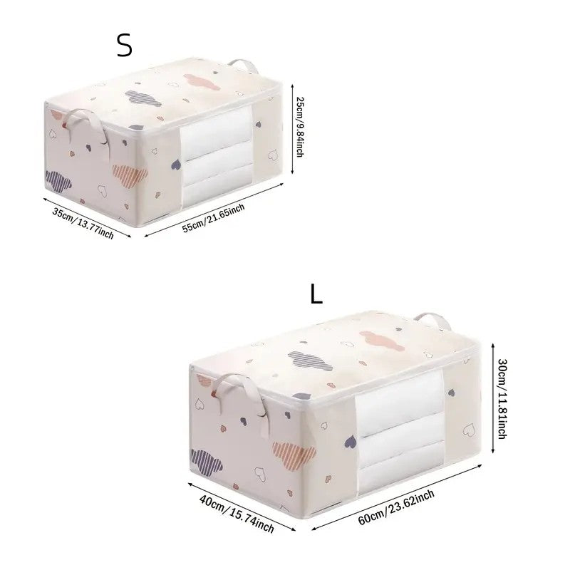 Cartoon Pattern Large Capacity Organizer Zipper Dustproof Container