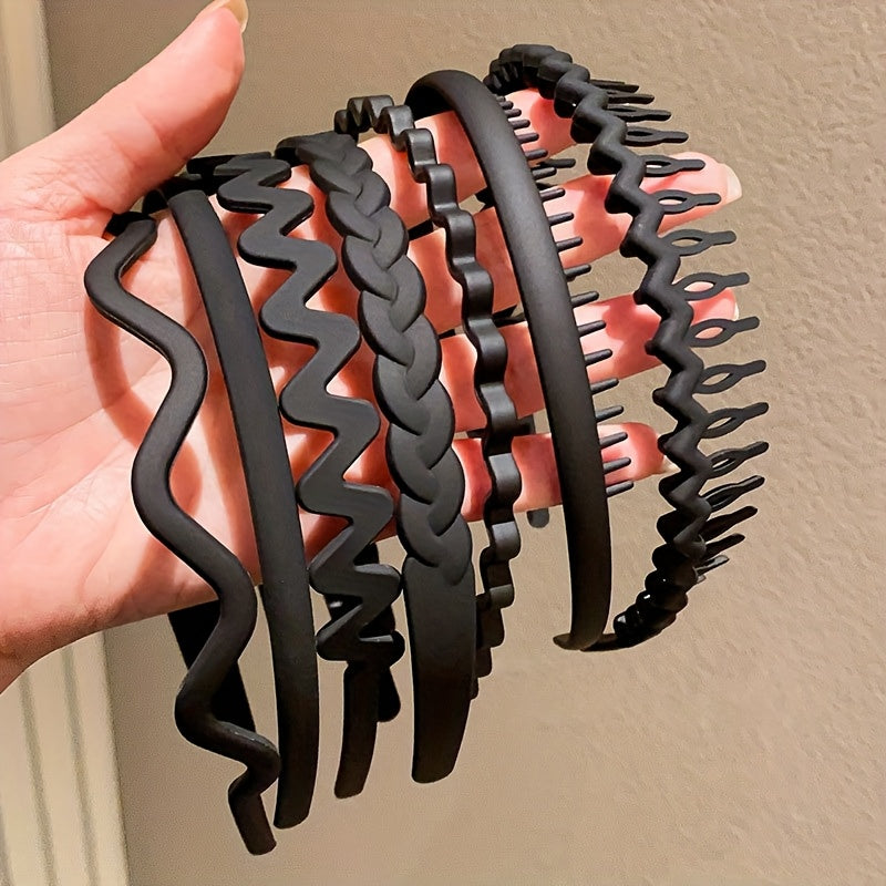 8pcs Plastic Headbands with Non Slip Hair Comb Stylish Durable & Versatile