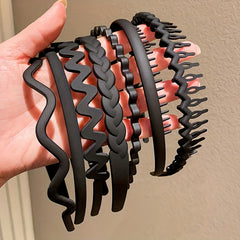 8pcs Plastic Headbands with Non Slip Hair Comb Stylish Durable & Versatile