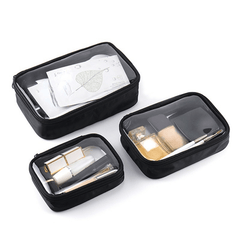 Clear Toiletry Bag Zipper Travel Makeup Cosmetics Unisex