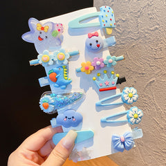 14pcs Girls Colorful Hairpin Flower Cartoon Heart Hair Accessories