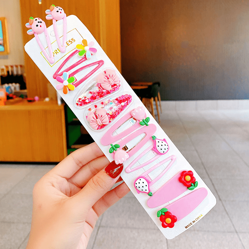 12pcs Baby Girls Cartoon Animal Flower Hair Clip Hair Pin Hair Accessories