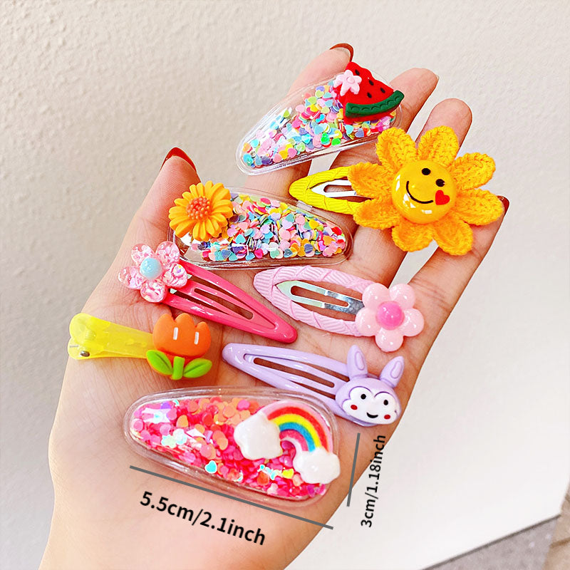 12pcs Baby Girls Cartoon Animal Flower Hair Clip Hair Pin Hair Accessories