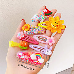 12pcs Baby Girls Cartoon Animal Flower Hair Clip Hair Pin Hair Accessories
