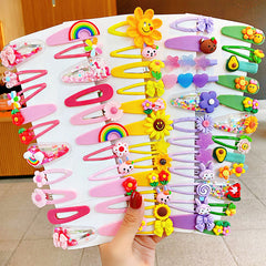 12pcs Baby Girls Cartoon Animal Flower Hair Clip Hair Pin Hair Accessories