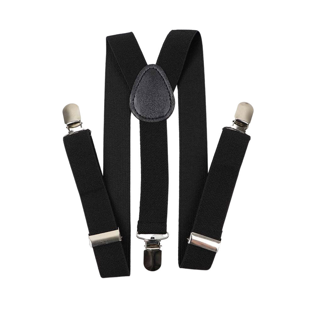 Boys Solid Adjustable Elastic Suspenders Braces