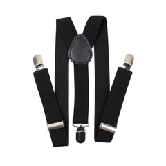 Boys Solid Adjustable Elastic Suspenders Braces