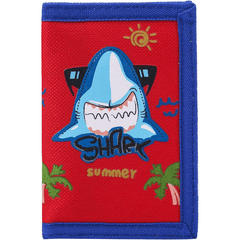 Kids Cartoon Dinosaur Shark Print Canvas Wallet RFID Zipper Wallet