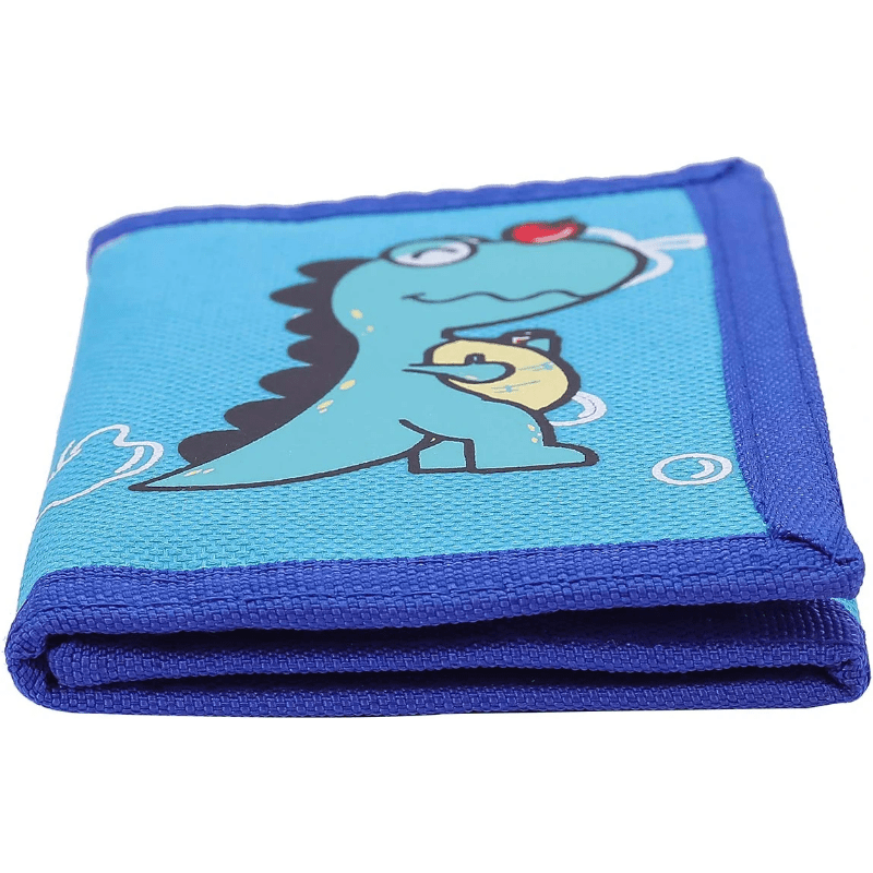 Kids Cartoon Dinosaur Shark Print Canvas Wallet RFID Zipper Wallet