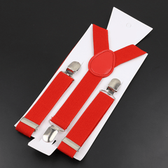Boys Solid Adjustable Elastic Suspenders Braces