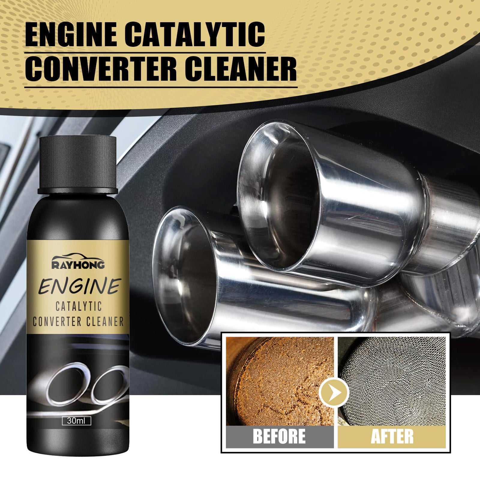Engine Catalytic Converter Cleaner with Carbon Deposit Removal