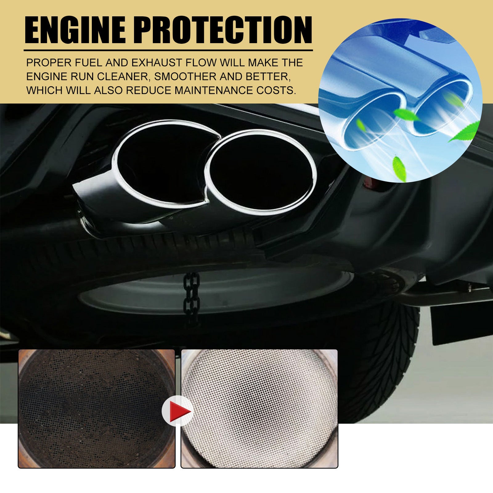 Engine Catalytic Converter Cleaner with Carbon Deposit Removal