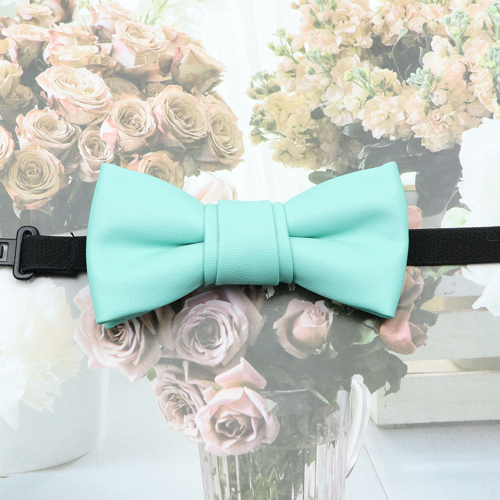 Boys Adjustable PU Leather Bowtie for Party Performance