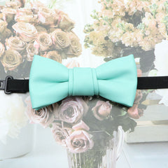 Boys Adjustable PU Leather Bowtie for Party Performance