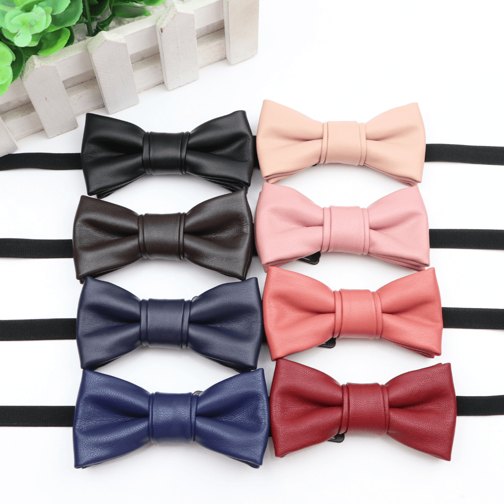 Boys Adjustable PU Leather Bowtie for Party Performance
