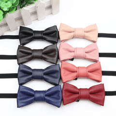 Boys Adjustable PU Leather Bowtie for Party Performance