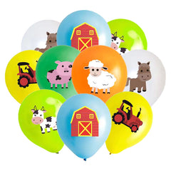 24pcs Farm Theme Balloon Set Birthday Party Decoration Animal Latex Balloons
