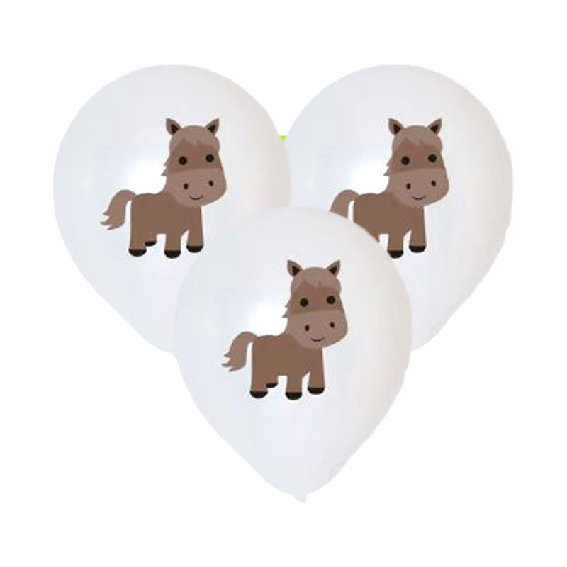 24pcs Farm Theme Balloon Set Birthday Party Decoration Animal Latex Balloons