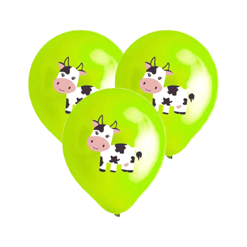 24pcs Farm Theme Balloon Set Birthday Party Decoration Animal Latex Balloons