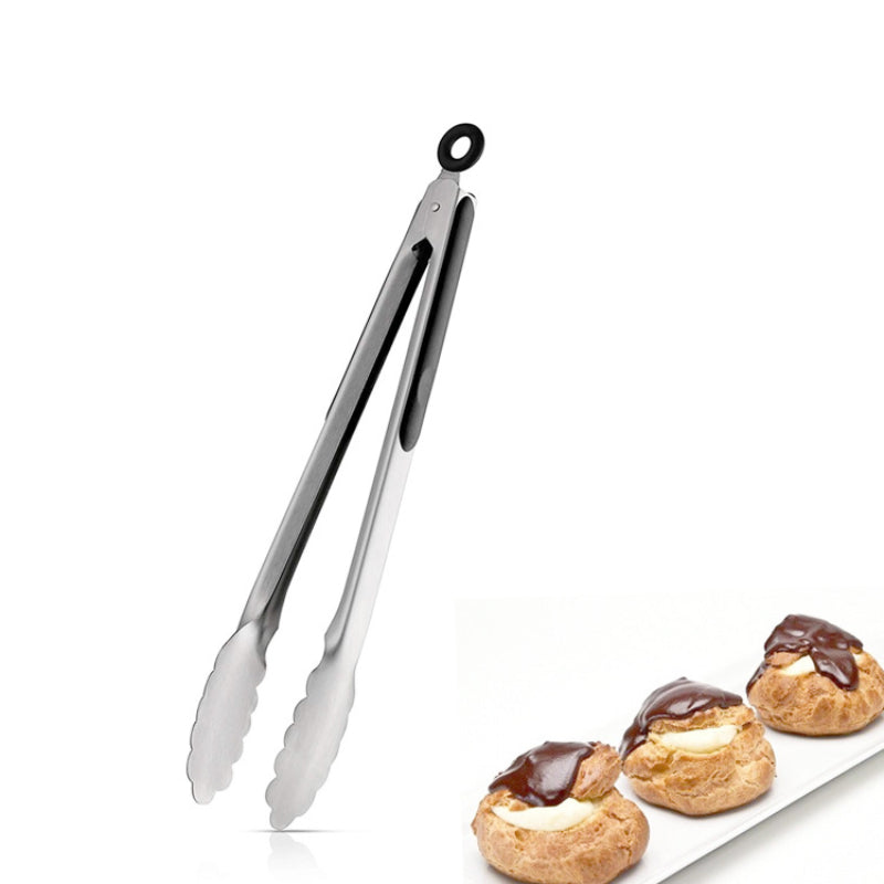 Stainless Steel Barbecue Tongs 22cm Non-Slip Handle Kitchen Tools