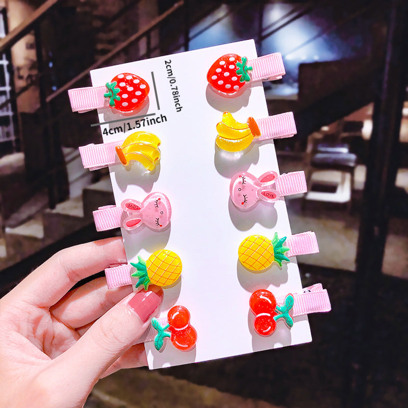 10pcs Cartoon Hair Clips for Girls & Kids