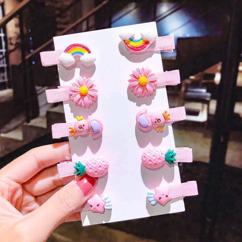 10pcs Cartoon Hair Clips for Girls & Kids