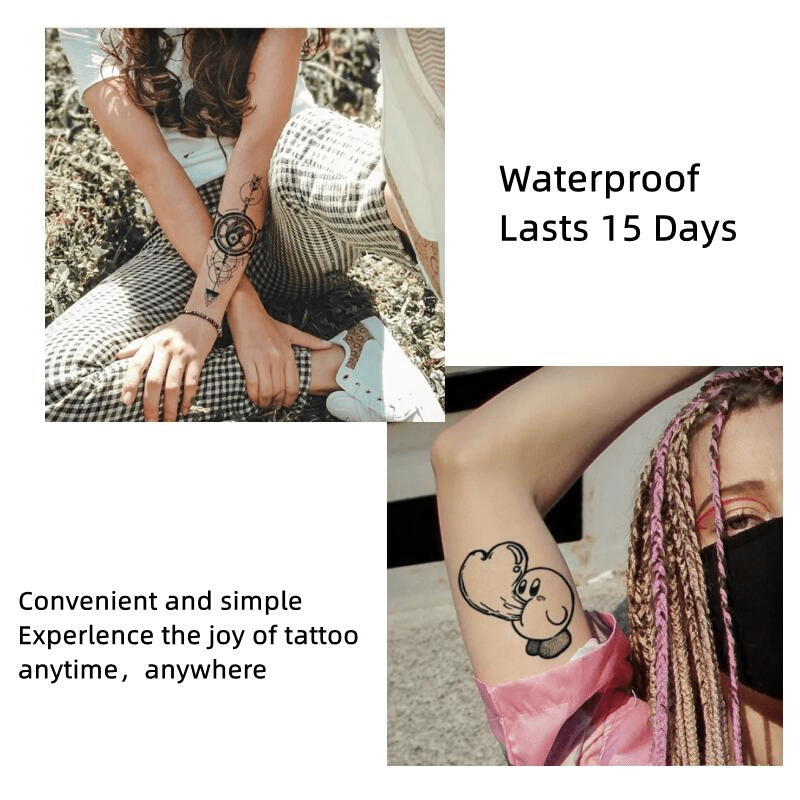 Anime Temporary Tattoos Grey Cat Tattoo Waterproof Sticker