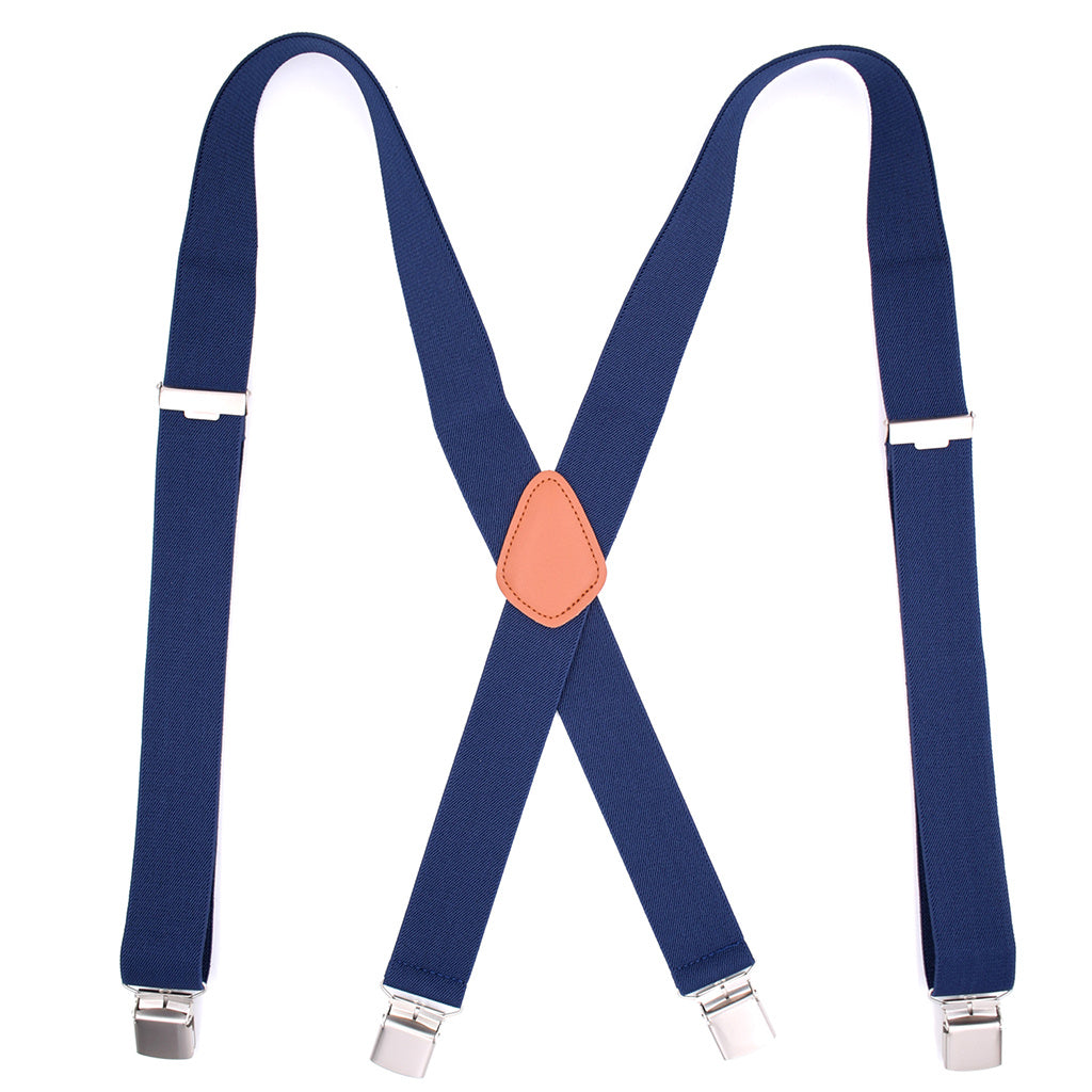 Men's Heavy Duty Suspenders 4 Clips Elastic Trouser Braces