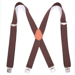 Men's Heavy Duty Suspenders 4 Clips Elastic Trouser Braces