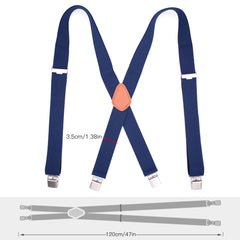 Men's Heavy Duty Suspenders 4 Clips Elastic Trouser Braces