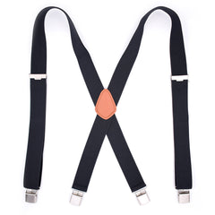 Men's Heavy Duty Suspenders 4 Clips Elastic Trouser Braces