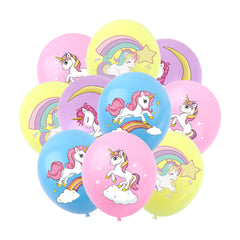 8pcs Unicorn Party Balloons Kids Cartoon Pony Latex Balloons