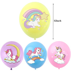 8pcs Unicorn Party Balloons Kids Cartoon Pony Latex Balloons