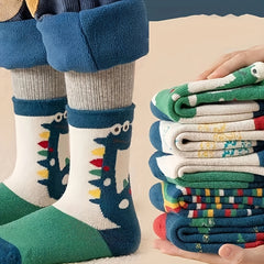 5 Pairs Kids' Thick Warm Sports Socks for Autumn & Winter