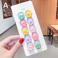 10pcs Cute Hair Ties for Girls Star Heart Animal Bow Knot Hair Accessory